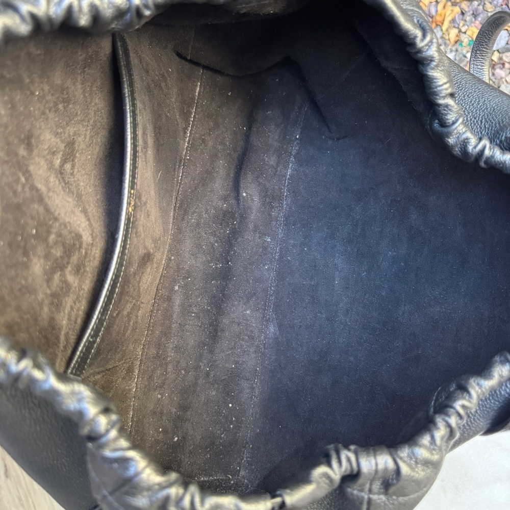SOLD Celine Pebbled Calf Leather Cabas Drawstring Cuir Triomphe Tote - Picture 12 of 13